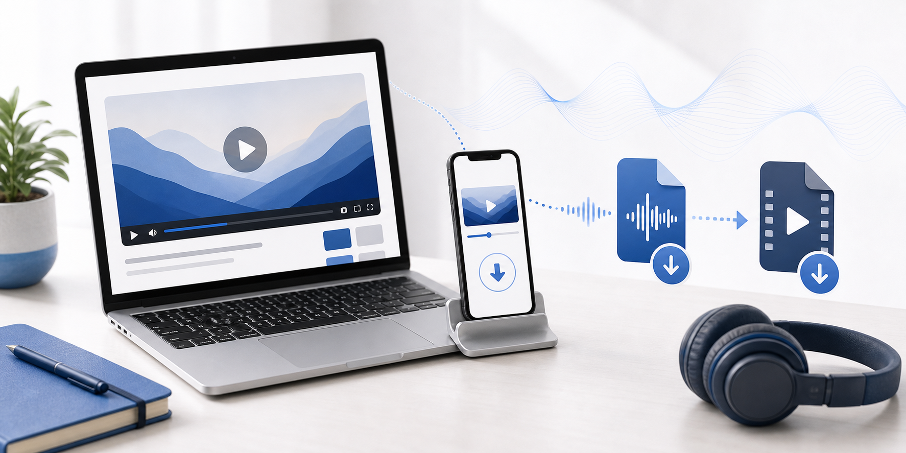 Descripción de imagen: ilustración generada para el artículo Como Descargar Audio y Vídeo de YouTube (Actualizado Enero 2020) en AliBlueBox.