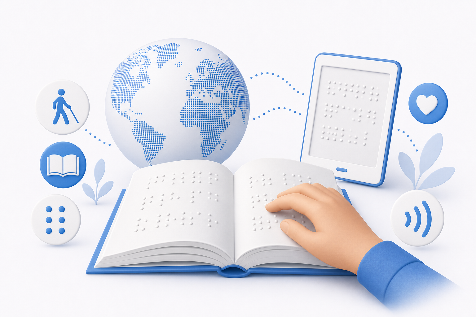 Descripción de imagen: ilustración generada para el artículo Día Mundial Del Braille en AliBlueBox.