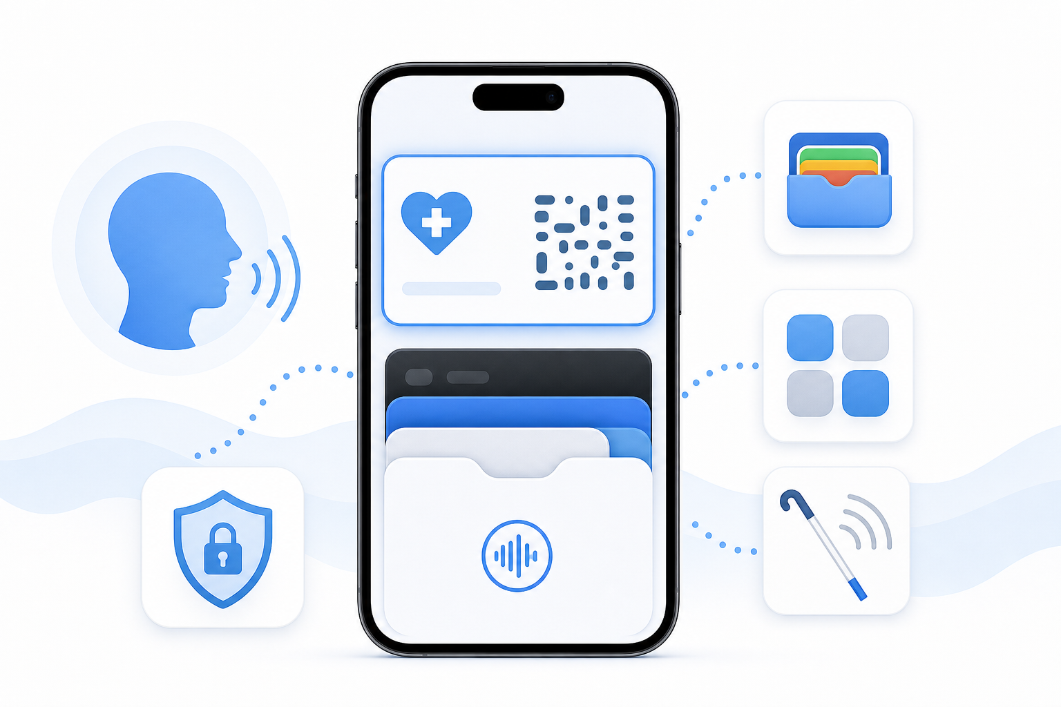 Descripción de imagen: ilustración generada para el artículo Certificado COVID, Wallet Y Otras Apps A Ciegas en AliBlueBox.
