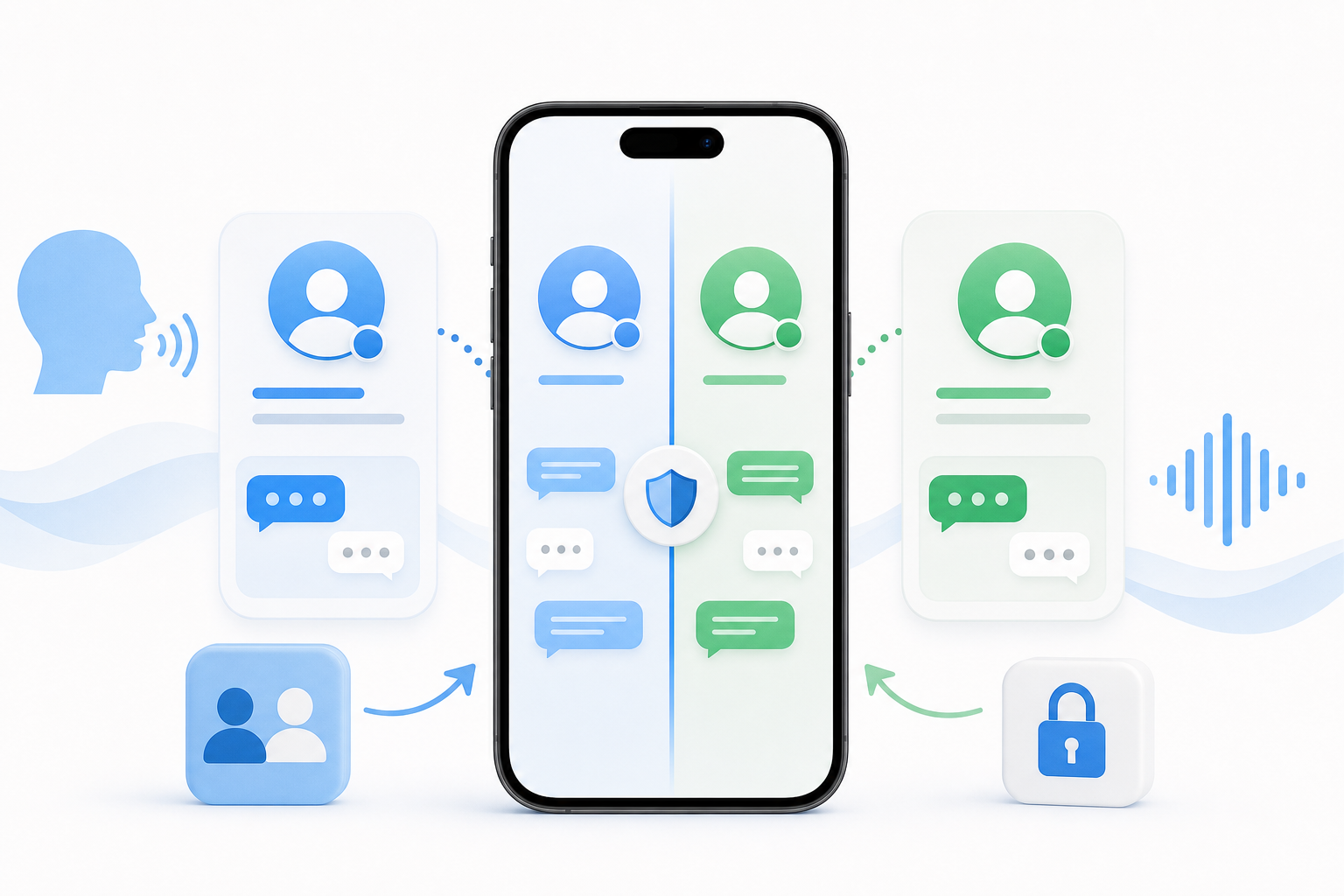Descripción de imagen: ilustración generada para el artículo Vídeo Respuesta: Como Tener Dos Cuentas Distintas De WhatsApp En El Mismo IPhone en AliBlueBox.