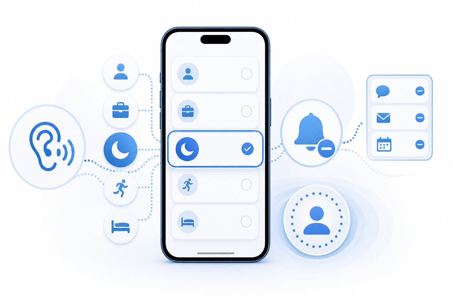 Descripción de imagen: ilustración generada para el artículo Configurando Modos De Concentración A Ciegas en AliBlueBox.