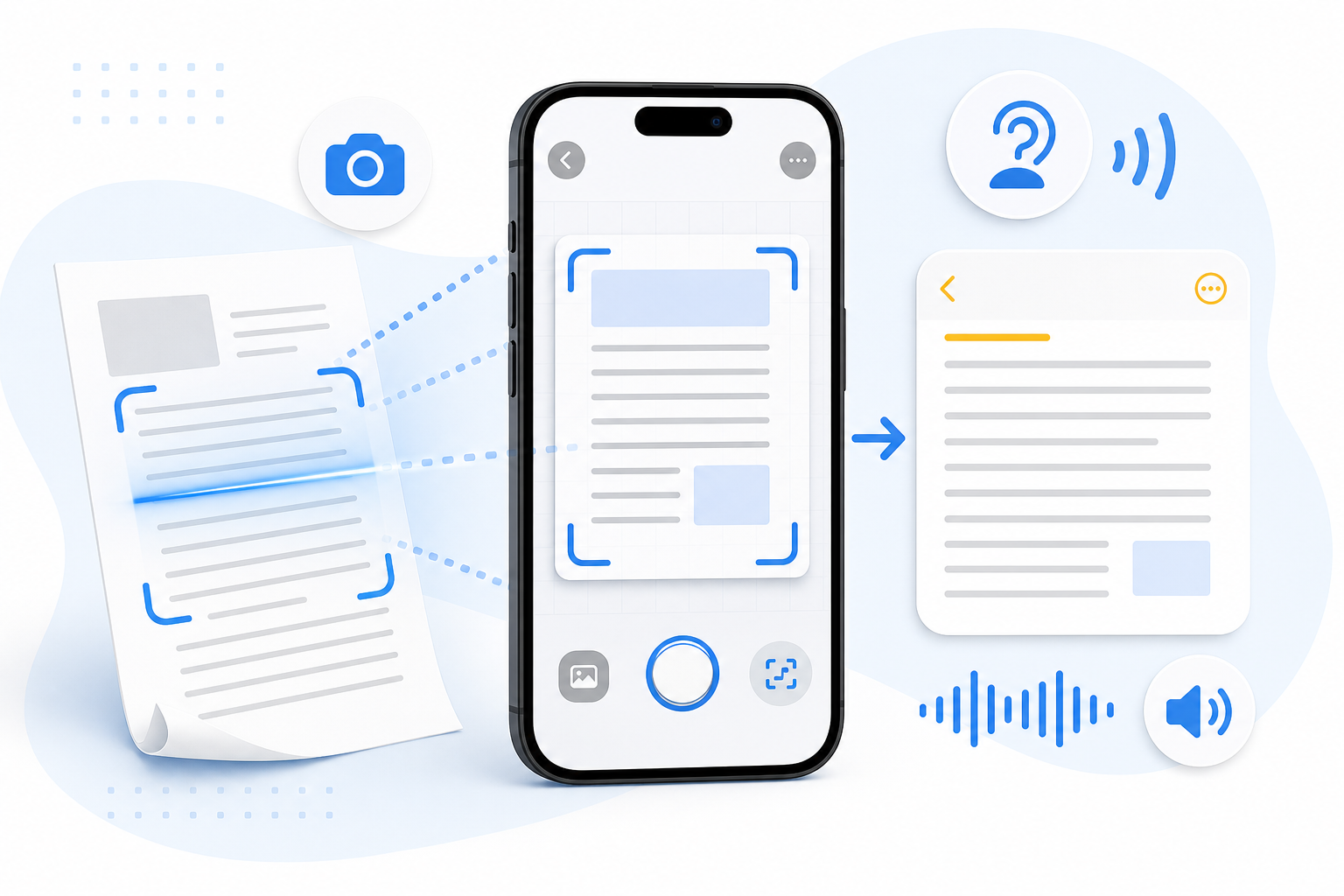 Descripción de imagen: ilustración generada para el artículo iOS 15.4 Escanea Texto Desde Notas A Ciegas en AliBlueBox.