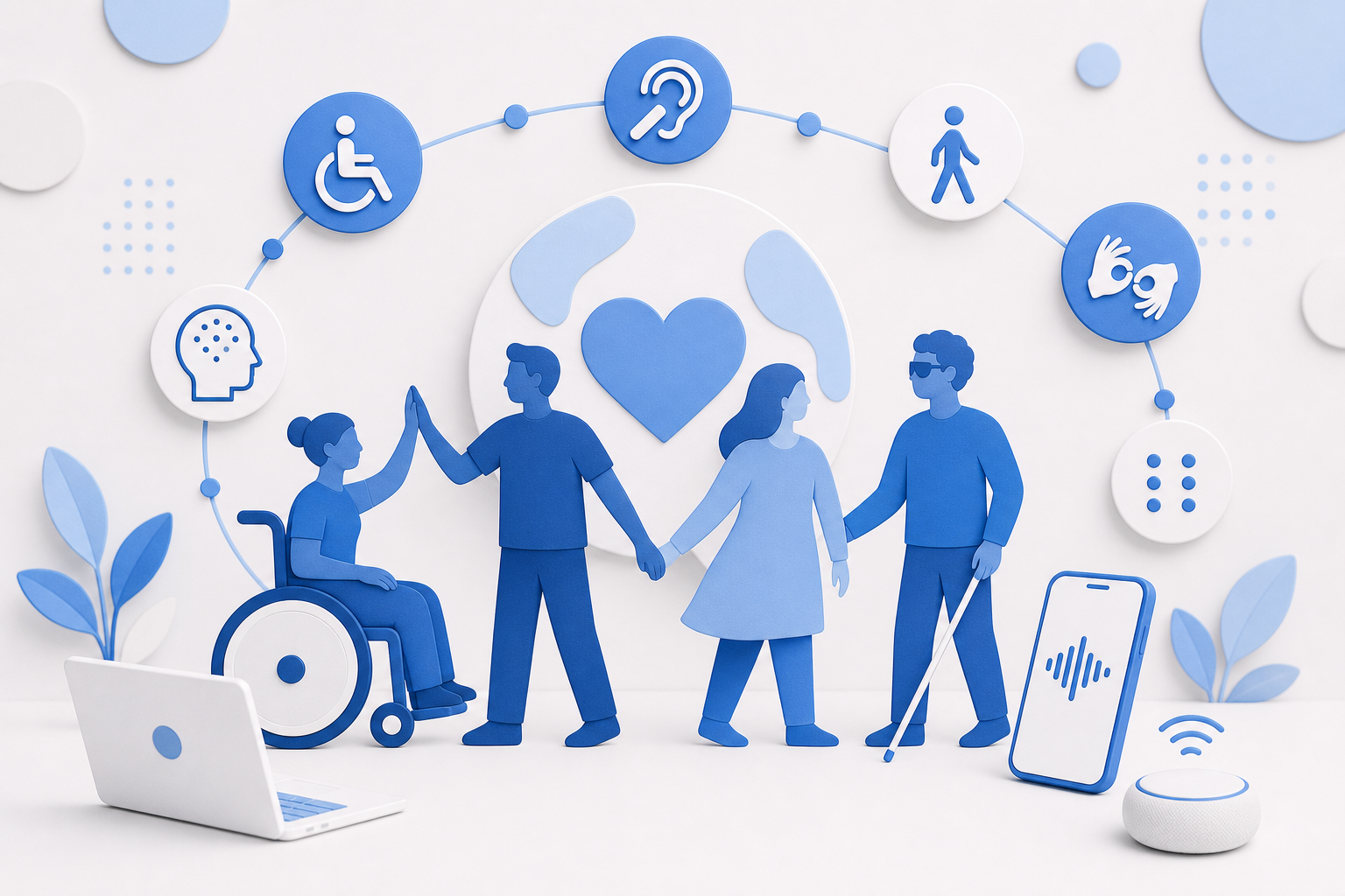Descripción de imagen: ilustración generada para el artículo Día Internacional De Las Personas Con Discapacidad (Reflexiones) en AliBlueBox.