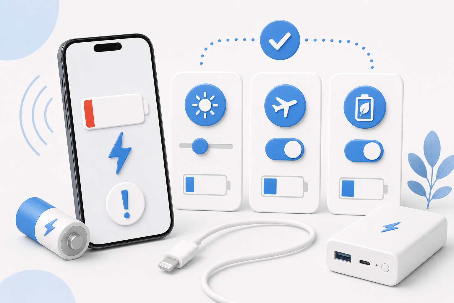 Descripción de imagen: ilustración generada para el artículo ¿Batería Baja? Descubre 3 Métodos Infalibles para iPhone que te Salvarán el Día en AliBlueBox.