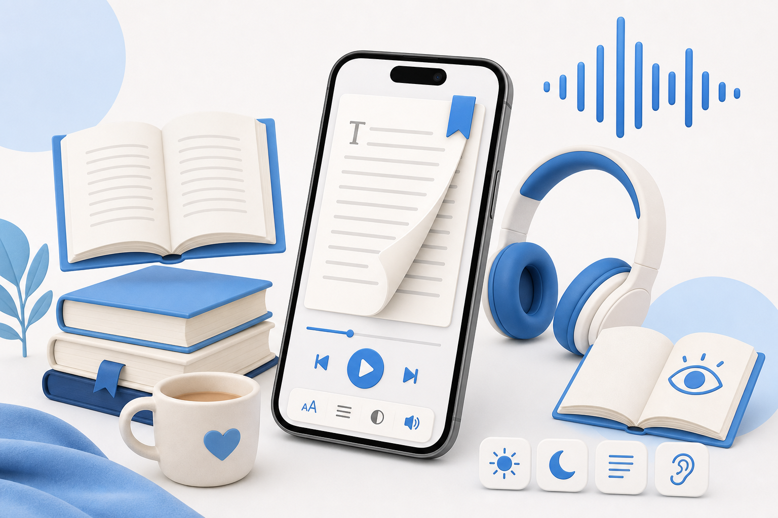 Descripción de imagen: ilustración generada para el artículo ¡La Mejor App Para Leer Libros Que He Probado! Vox Libri en AliBlueBox.